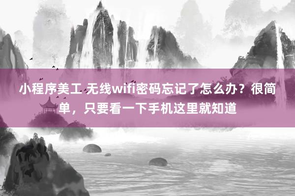 小程序美工 无线wifi密码忘记了怎么办？很简单，只要看一下手机这里就知道