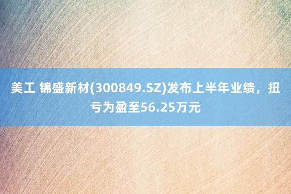 美工 锦盛新材(300849.SZ)发布上半年业绩，扭亏为盈至56.25万元